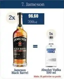 Specjał Jameson Black Barrel / Absolut Vodka oferta
