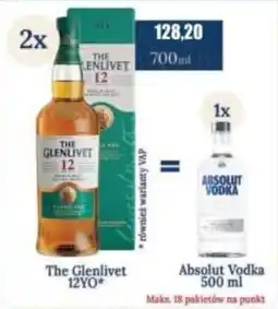 Specjał The glenlivet 12yo / absolut vodka oferta