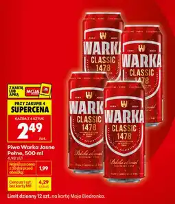 Biedronka Piwo Classic 1478 jasne pełne oferta