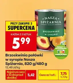 Biedronka Brzoskwinie połówki w syropie oferta