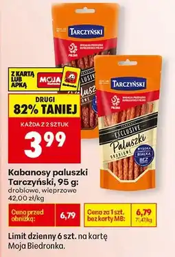 Biedronka Kabanosy paluszki drobiowe, wieprzowe oferta