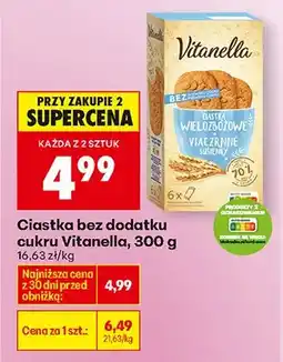 Biedronka Ciastka bez dodatku cukru wieloziarnowe wiecznikowe pszenne oferta