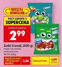 Biedronka Żelki węże lub misie nadziewane oferta