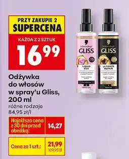 Biedronka Odżywka do włosów w spray'u różne rodzaje oferta