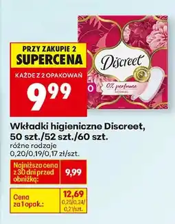 Biedronka Wkładki higieniczne różne rodzaje oferta