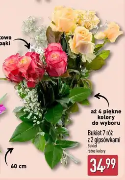 ALDI Bukiet 7 róż z 2 gipsówkami oferta