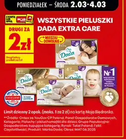 Biedronka Wszystkie pieluszki Dada Extra Care oferta
