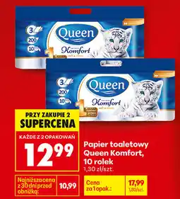 Biedronka Papier toaletowy Queen Komfort, 10 rolek oferta