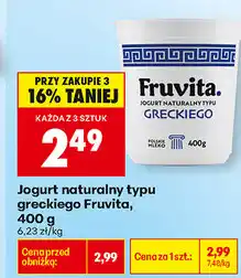 Biedronka Jogurt naturalny typu greckiego Fruvita oferta