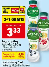 Biedronka Jogurt pitny Activia oferta