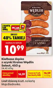 Biedronka Kiełbasa śląska z szynki Kraina Wędlin Select oferta