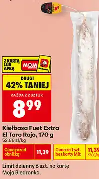 Biedronka Kiełbasa Fuet Extra El Toro Rojo oferta