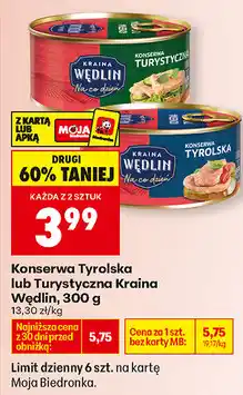 Biedronka Konserwa Tyrolska lub Turystyczna Kraina Wędlin oferta