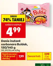 Biedronka Danie instant carbonara Buldak, 130/140 g oferta