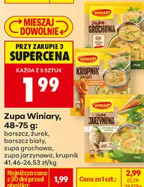 Biedronka Zupa Winiary, 48-75 g: barszcz, żurek, barszcz biały, zupa grochowa, zupa jarzynowa, krupnik oferta