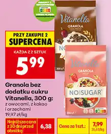 Biedronka Granola bez dodatku cukru Vitanella, 300 g (różne rodzaje) oferta