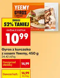 Biedronka Gyros z kurczaka z sosem Yeemy oferta