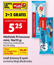 Biedronka Wafelek Princessa mini, 16x13 g: mleczna, kokosowa oferta