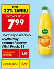 Biedronka Sok bezpośrednio wyciskany pomarańczowy Vital Fresh oferta