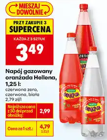 Biedronka Napój gazowany oranżada Hellena, 1,25 l: czerwona zero, czerwona, biała oferta