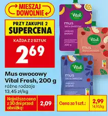 Biedronka Mus owocowy Vital Fresh, 200 g: różne rodzaje oferta