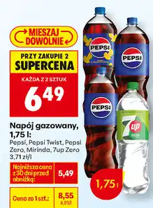 Biedronka Napój gazowany, 1,75 l: Pepsi, Pepsi Twist, Pepsi Zero, Mirinda, 7up Zero oferta