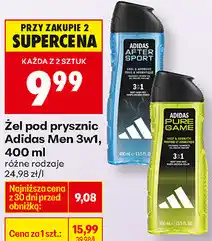 Biedronka Żel pod prysznic Adidas Men 3w1, 400 ml (różne rodzaje) oferta