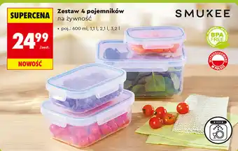 Biedronka Zestaw 4 pojemników na żywność Smukee oferta