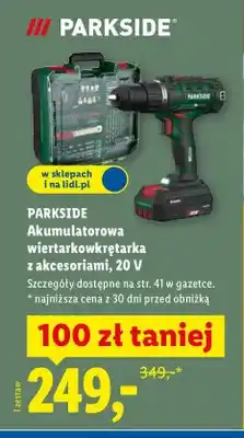 Lidl Akumulatorowa wiertarkowkrętarka z akcesoriami, 20 V oferta