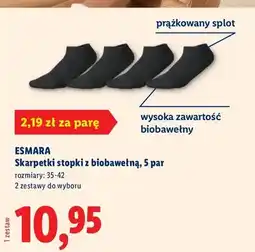 Lidl Skarpetki stopki z biobawełną, 5 par oferta