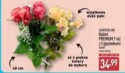 ALDI Bukiet PREMIUM 7 róż z 2 gipsówkami różne kolory oferta