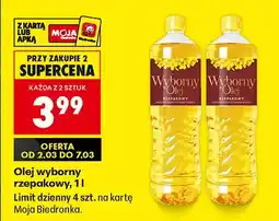 Biedronka Olej wyborny rzepakowy oferta