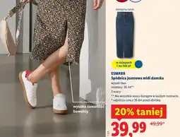 Lidl ESMARA Spódnica jeansowa midi damska oferta