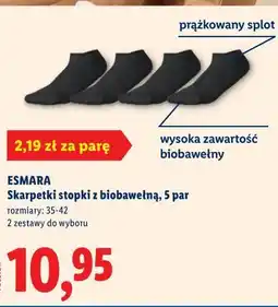Lidl ESMARA Skarpetki stopki z biobawełną, 5 par oferta