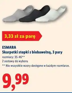 Lidl ESMARA Skarpetki stopki z biobawełną, 3 pary oferta