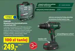 Lidl PARKSIDE Akumulatorowa wiertarkowkrętarka z akcesoriami, 20 V oferta