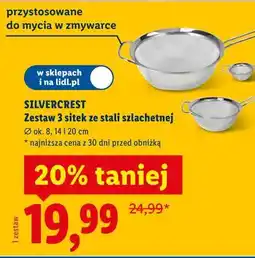 Lidl SILVERCREST Zestaw 3 sitek ze stali szlachetnej oferta