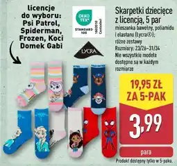 ALDI Skarpetki dziecięce z licencją, 5 par oferta