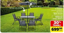 Carrefour Zestaw mebli ogrodowych: 4 krzesła + stolik parasol oferta