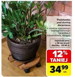 Carrefour Podstawka pod doniczkę drewniane oferta