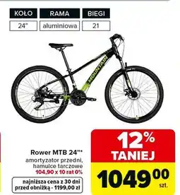 Carrefour Rower mtb 24 oferta