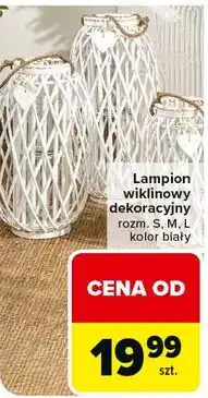 Carrefour Lampion wiklinowy biały rozm. l oferta