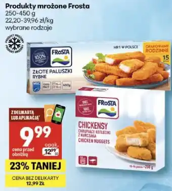 Produkty mרożone złote paluszki rybne, chickensy wybrane rodzaje