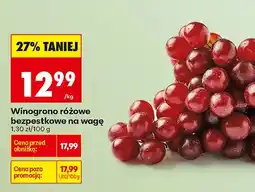 Biedronka Winogrona różowe bezpestkowe na wagę oferta