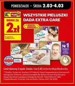 Biedronka Wszystkie pieluszki Extra Care DRUGIE ZA 2 ZŁ oferta