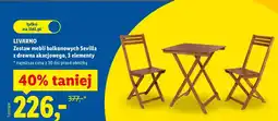 Lidl Zestaw mebli balkonowych Sevilla z drewna akacjowego, 3 elementy oferta