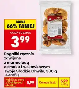 Biedronka Rogaliki ręcznie zawijane z marmoladą o smaku truskawkowym oferta