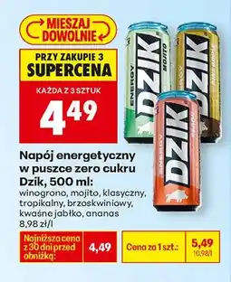 Biedronka Napój energetyczny w puszce zero cukru, różne rodzaje oferta