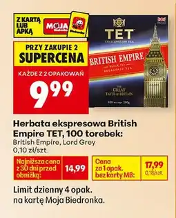 Biedronka Herbata ekspresowa British Empire oferta