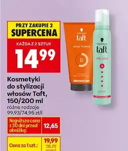 Biedronka Kosmetyki do stylizacji włosów Taft, różne rodzaje oferta